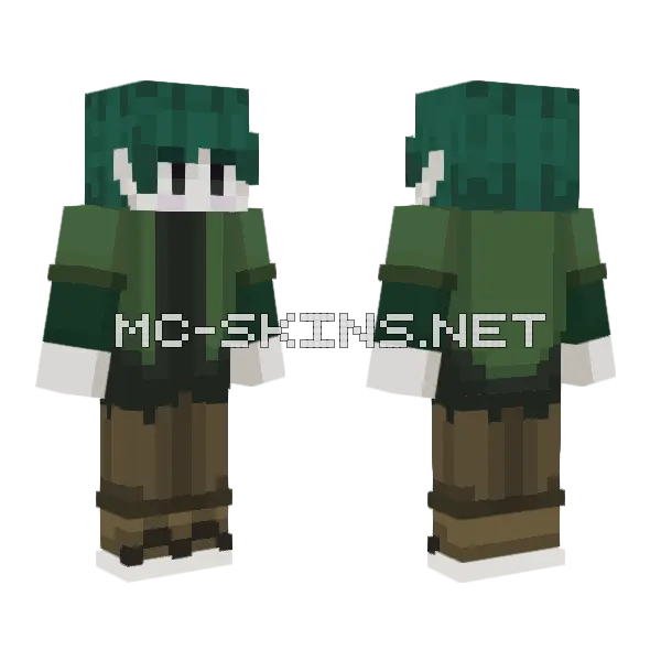 Noah Green Outfit Minecraft skin, front and back
