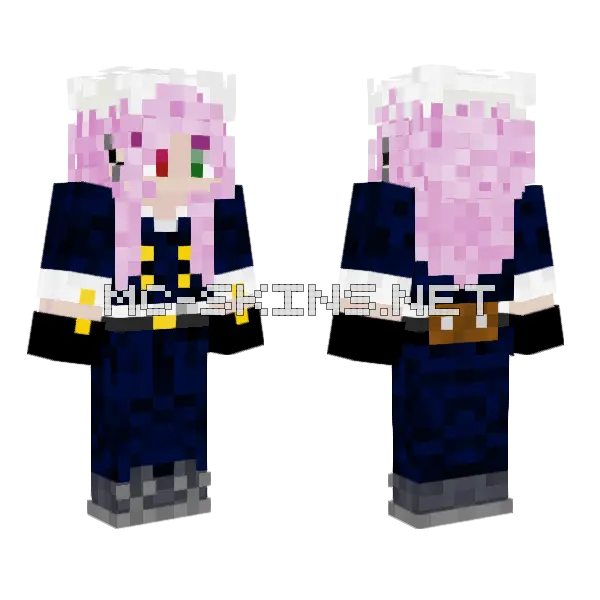 Nobara Kugisaki JJK Minecraft skin, front and back