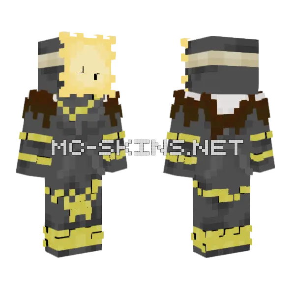 Noble Goldmask Elden Ring Minecraft skin, front and back