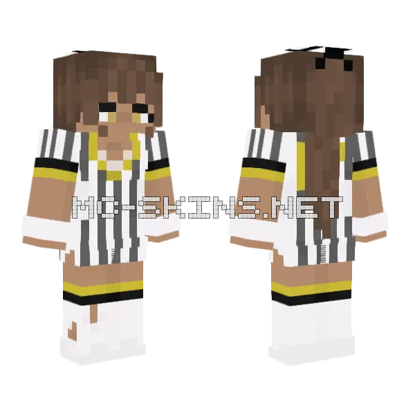Noir Baseball Cheerleader Minecraft skin, front and back