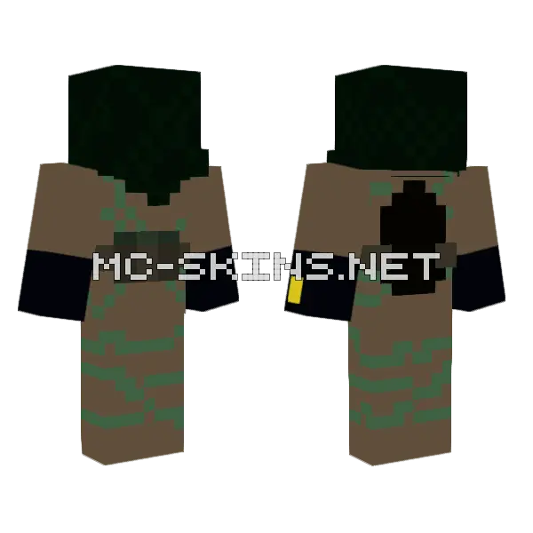 Nokk V1 Minecraft skin, front and back