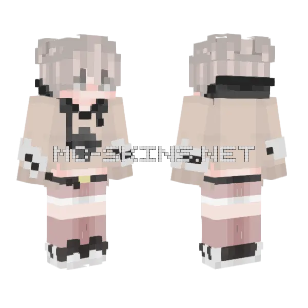 Non Binary Person With Bandages Minecraft skin, front and back