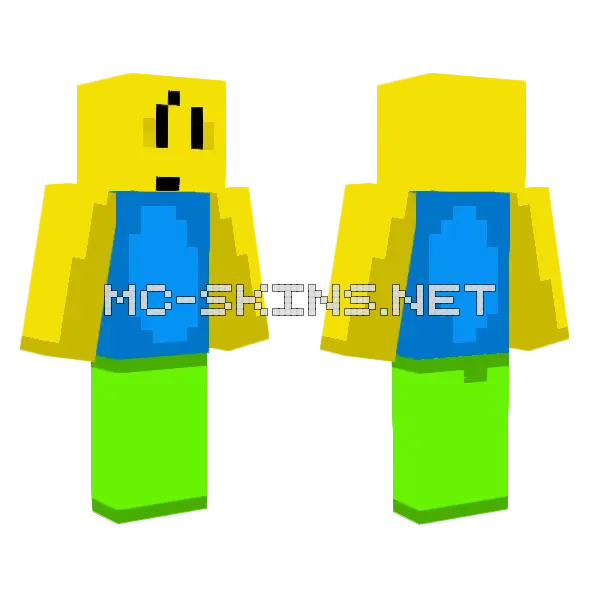 Noob Blocky Character, front and back