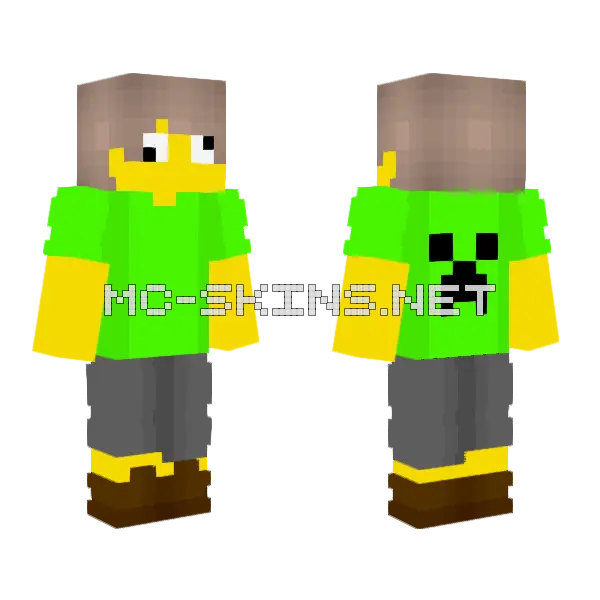 Noob Boy Survival Minecraft skin, front and back