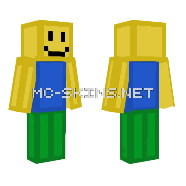Noob Roblox Minecraft skin, front and back