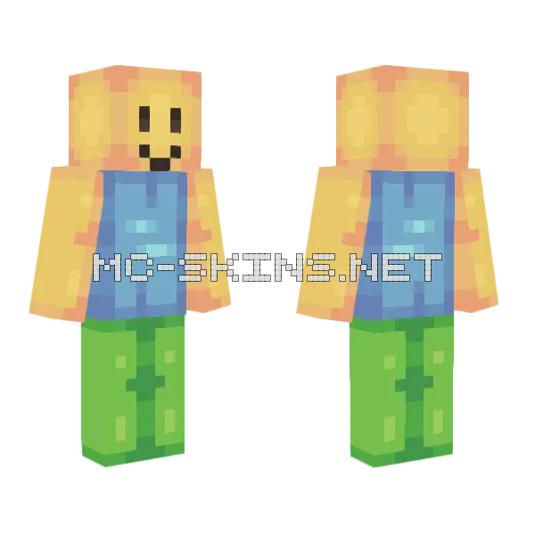 Noob Roblox Minecraft skin, front and back