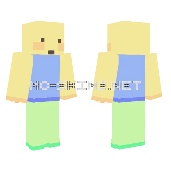 Noob Roblox Minecraft skin, front and back