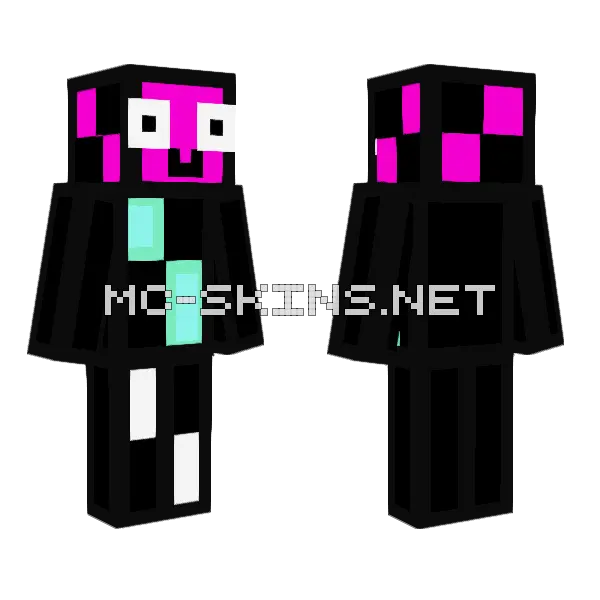 Normal Blue and White Swagrum Minecraft skin, front and back
