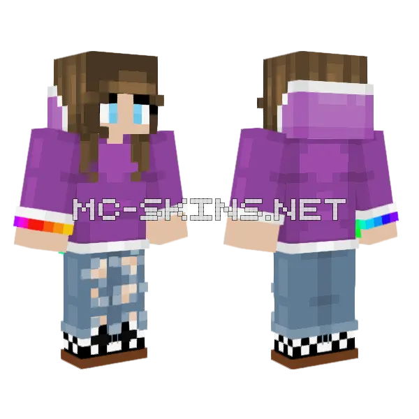 Normal Girl Minecraft skin, front and back