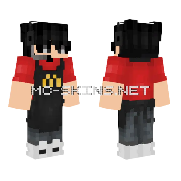 Noschu McDonalds Minecraft skin, front and back