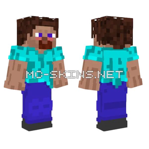 Nostalgia Steve 2 0 Minecraft skin, front and back