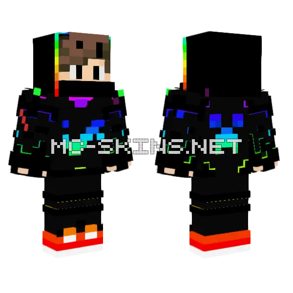 Not Abdullah Rainbow Skin Minecraft skin, front and back