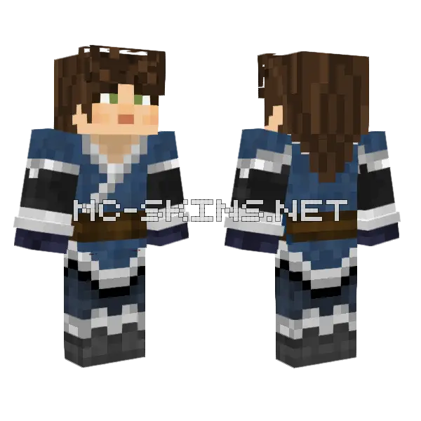 Not Finished Blue Outfit Minecraft skin, front and back