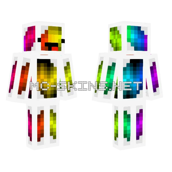 Not Rainbow Skeppy Minecraft skin, front and back