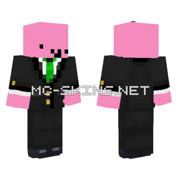 Notna Black Suit Minecraft skin, front and back