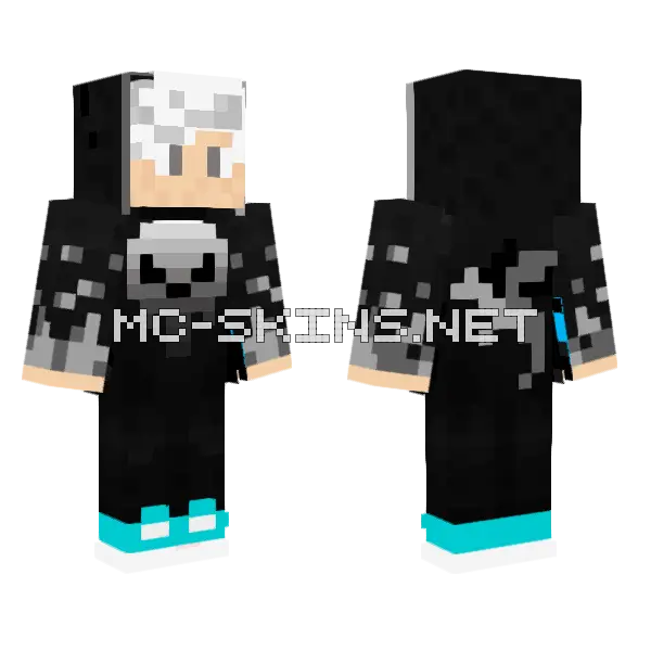Nova Pro Gamer White Hair Minecraft skin, front and back