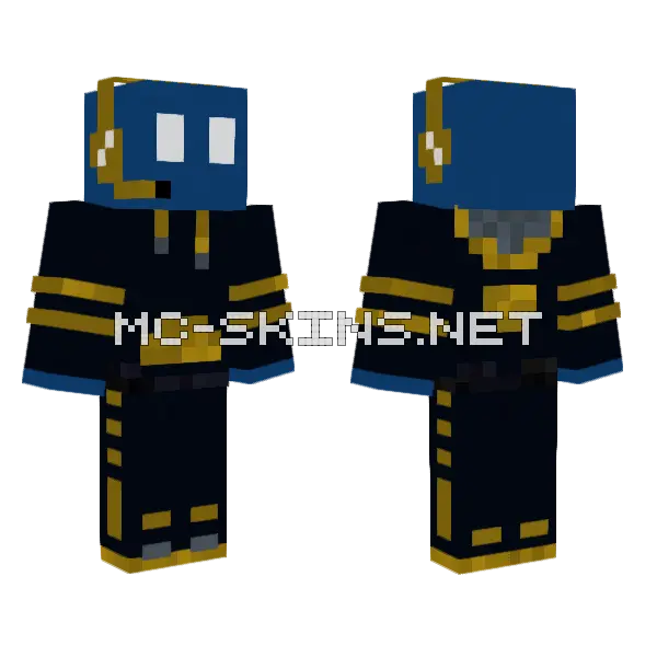 Nowwwww Blue Suit Minecraft skin, front and back