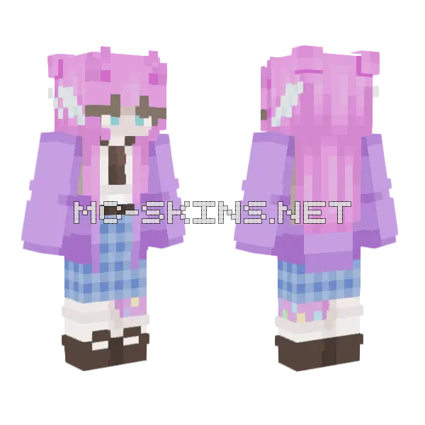 Npc Pinke 2 Minecraft skin, front and back