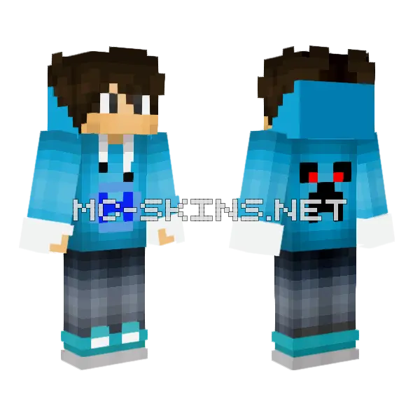 Nuggetshakes Creeper Hoodie Minecraft skin, front and back