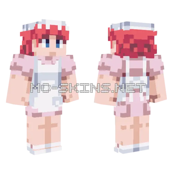 Nurse Joy Anime Minecraft skin, front and back