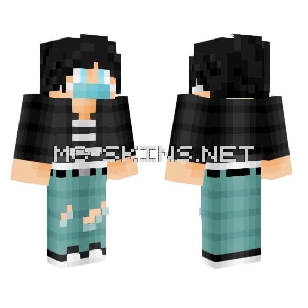 Nya With A Mask Minecraft skin, front and back