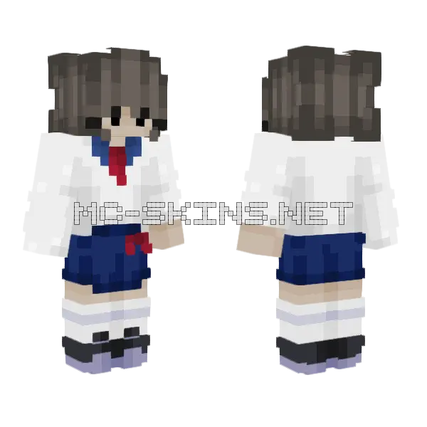 Nyx Yandere High Minecraft skin, front and back