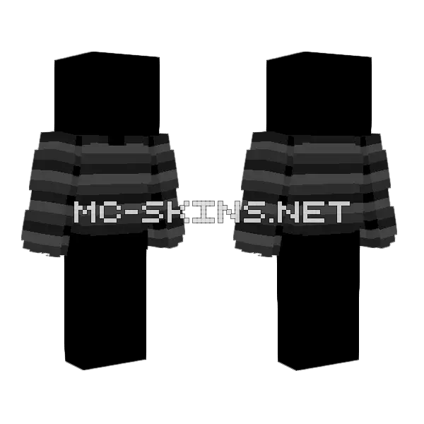 Ob Black Gray Stripe Sweater Minecraft skin, front and back