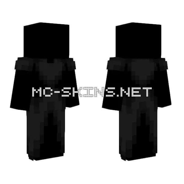 Ob Black Tshirt Long Skirt Minecraft skin, front and back