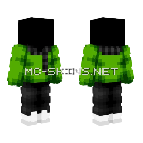 Ob Christmas Black Green Fit Minecraft skin, front and back