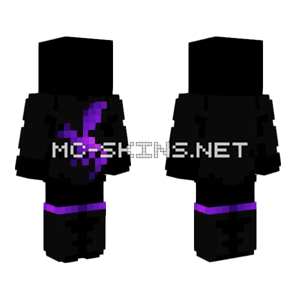 Ob Darkness Void Dragon Minecraft skin, front and back
