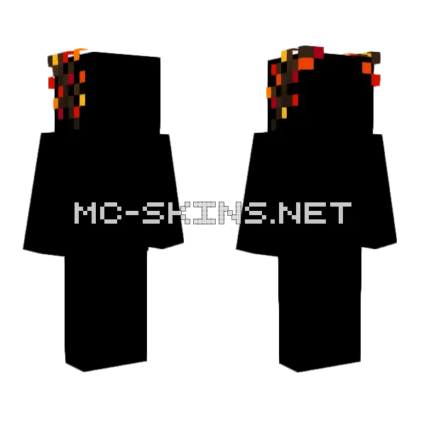 Ob Fire Ember Petal Antlers Minecraft skin, front and back