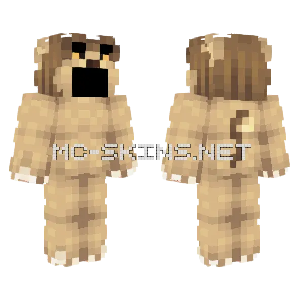 Ob Lion Onesie Minecraft skin, front and back