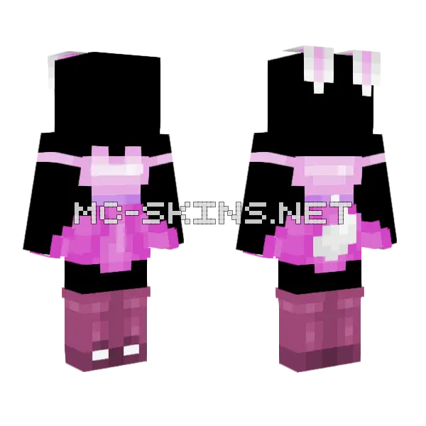 Ob Little Pink Rabbit Minecraft skin, front and back