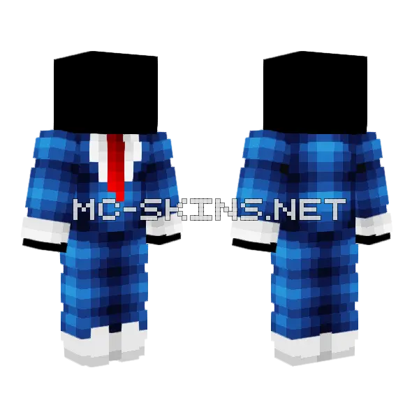 Ob Navy Blue Business Suit Minecraft skin, front and back
