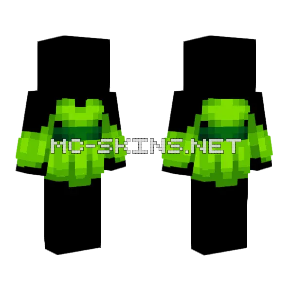 Ob Neon Apple Dress Minecraft skin, front and back