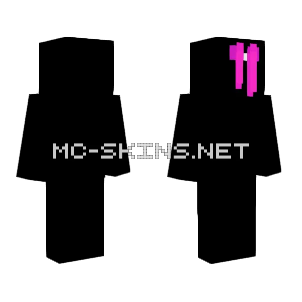 Ob Pink Hair Bow Minecraft skin, front and back