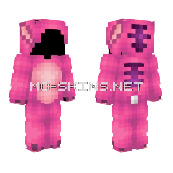 Ob Pink Stitch Onesie Minecraft skin, front and back