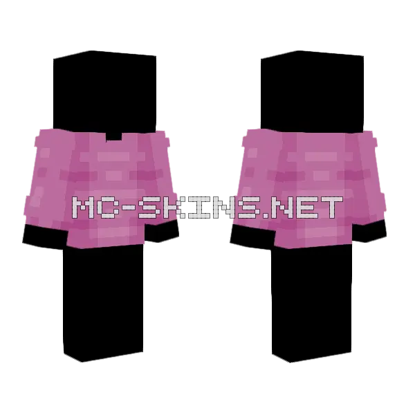 Ob Pink Sweater Blocky Shade Minecraft skin, front and back