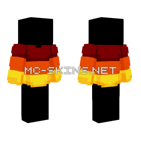 Ob Red Orange Yellow Sweater Fade Minecraft skin, front and back