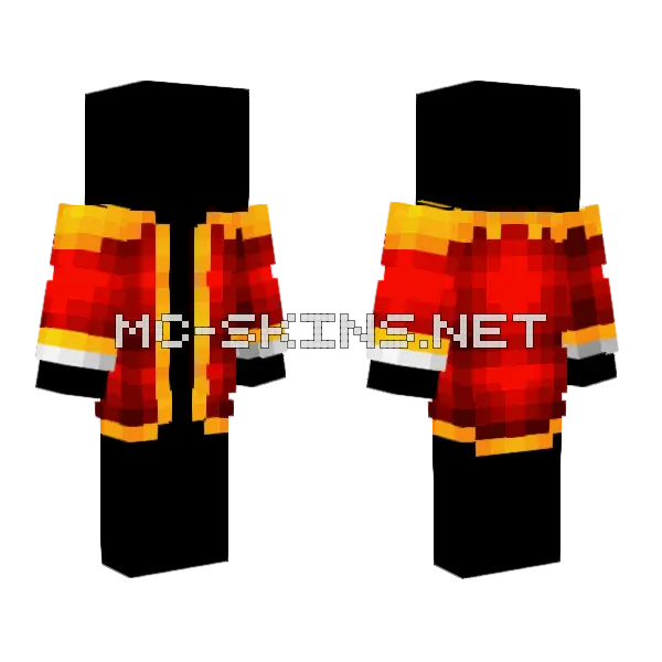 Ob Royal Red Gold Coat Minecraft skin, front and back