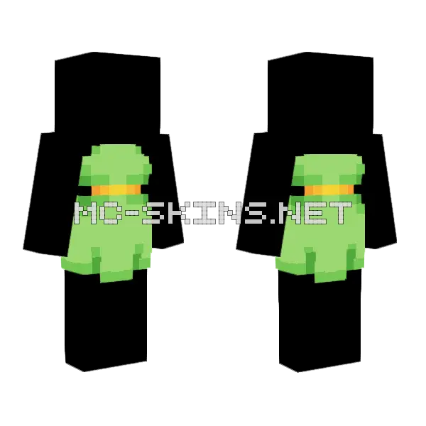 Ob Silk Frog Green Dress Minecraft skin, front and back