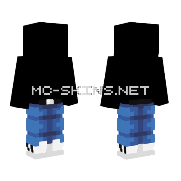 Ob Simple Medium Blue Jeans Minecraft skin, front and back