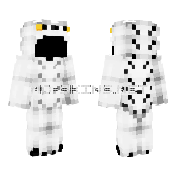 Ob Snowy Owl Onesie Minecraft skin, front and back