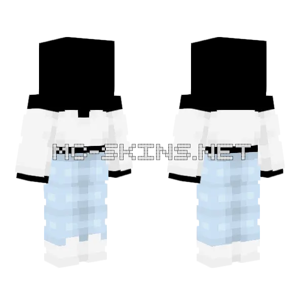 Ob Soft White Top Light Jeans Minecraft skin, front and back