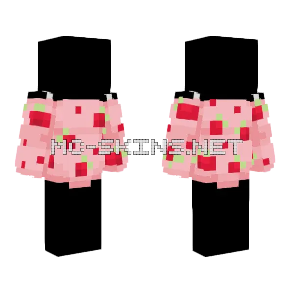 Ob Strawberry Shortcake Pink Minecraft skin, front and back