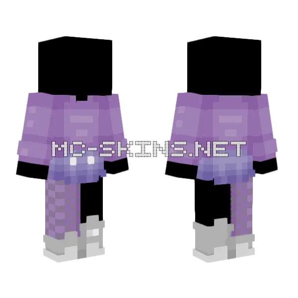 Ob Sweater Shorts Purple Minecraft skin, front and back