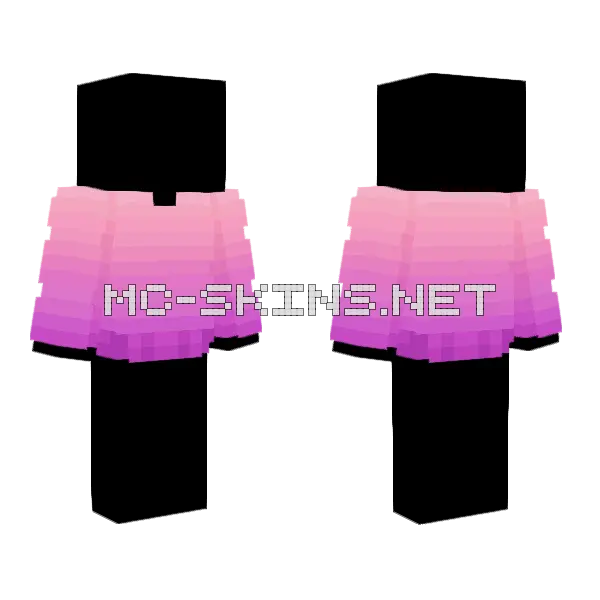 Ob Valentine Pink Sweater Fade Minecraft skin, front and back