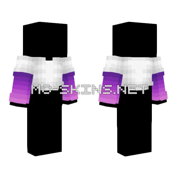 Ob White Crop Purple Ombre Minecraft skin, front and back