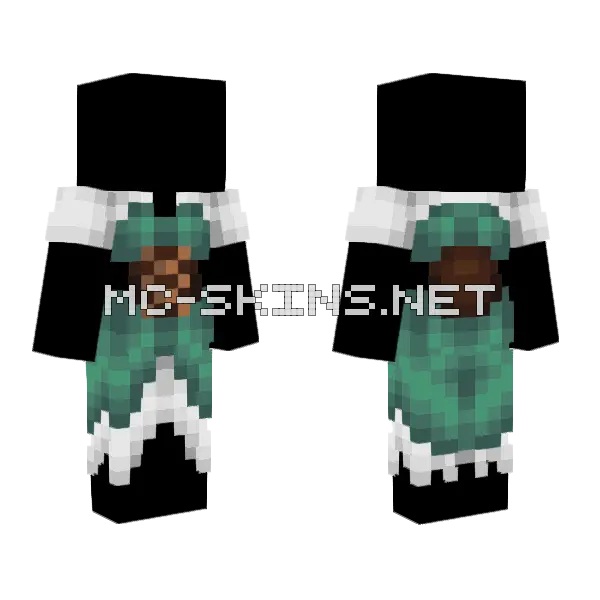 Ob White Green W Lace Corset Dress V2 Minecraft skin, front and back