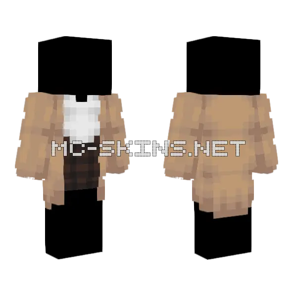 Ob White Top Brown Skirt Minecraft skin, front and back